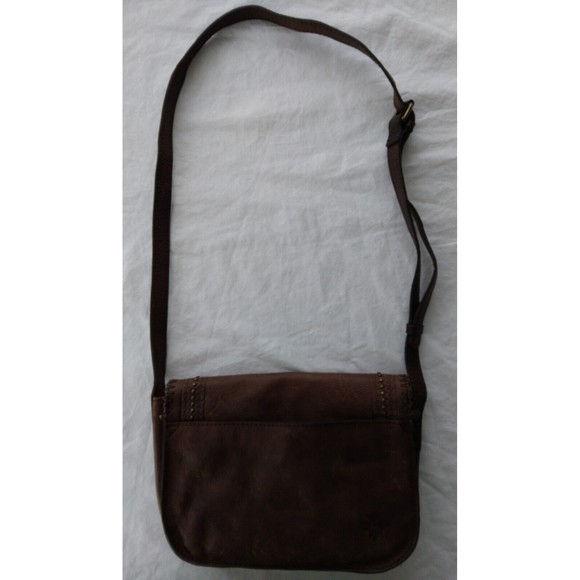 PATRICIA NASH BEAUMONT Brown Leather Crossbody Purse Messenger Bag Tassel - Picture 6 of 9